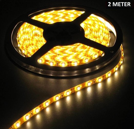 LED Strip Warm Wit - 2 Meter - 60 LEDS Per Meter - Waterdicht