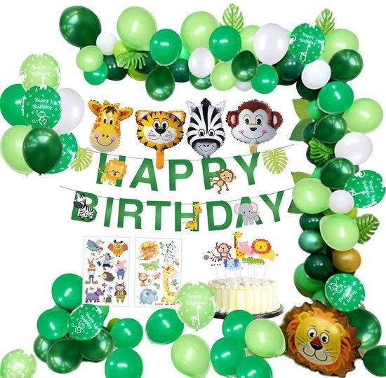 Dom telegram In werkelijkheid MMTX jungle verjaardagsdecoratie jongen - kinderen verjaardag versiering  gelukkige... | bol.com