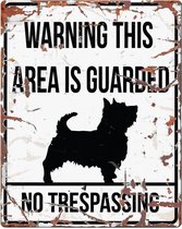 D&D Waakbord / Warning sign square terrier gb Wit 20x25cm