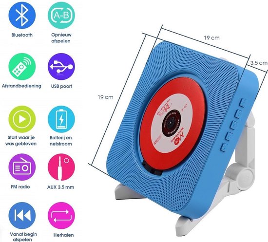 Innvision CD speler met radio en Bluetooth - Retro design - Ook voor  kinderen - CD /... | bol.com