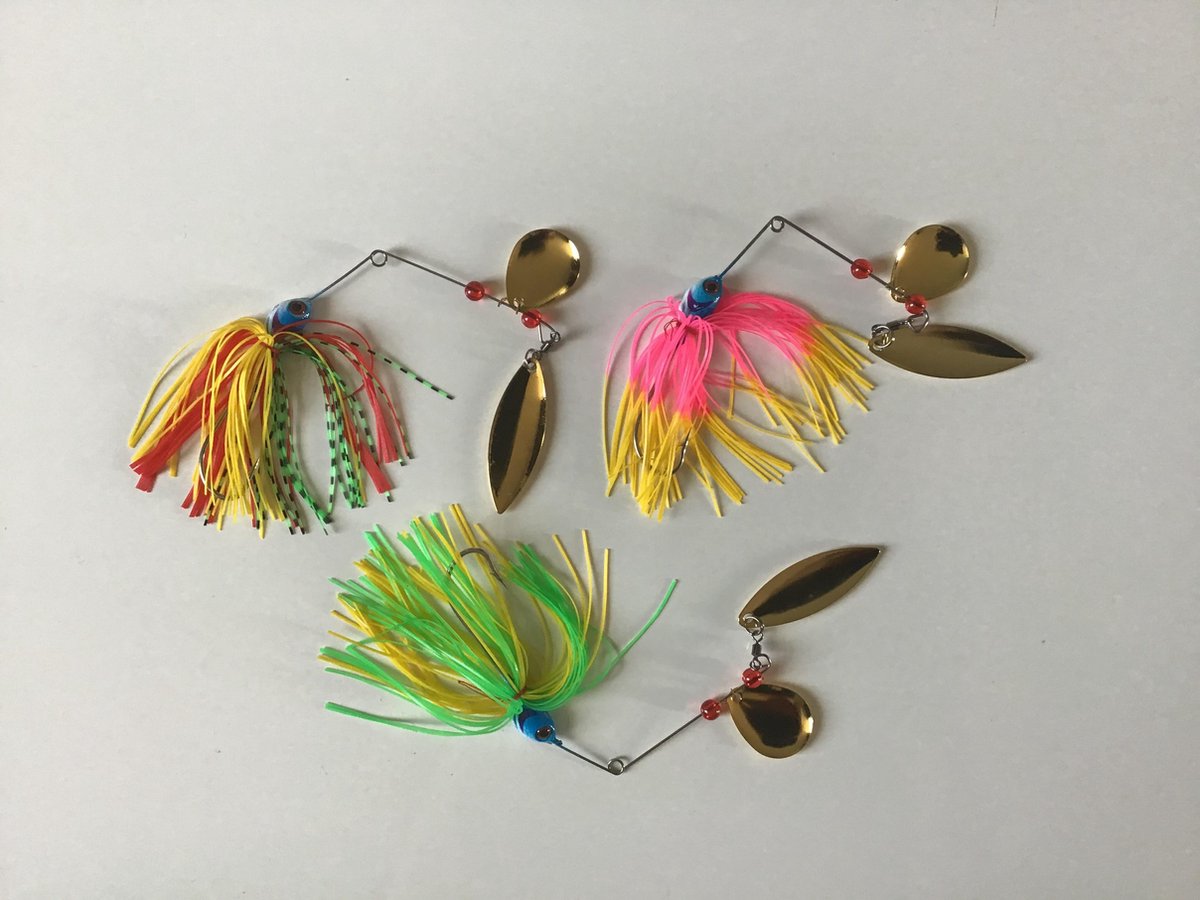 Spinnerbait set van 3 kunstaas hengelsport vissen