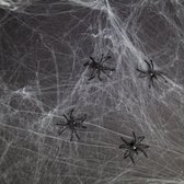 2x stuks decoratie horror spinnenwebben 500 gram - Horror/Halloween feestartikelen/versiering