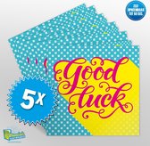 5x Muziekwenskaart - Good Luck – zelf opneembaar – 60 seconden – 21x21cm – hoge kwaliteit – inclusief envelop