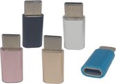 Set van 5 Verloop Adapter MICRO USB-adapter naar USB-C – Nieuw Model - Opzetstuk - Micro-USB to USB C Converter - 5 Kleuren - oDaani