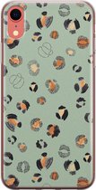 iPhone XR hoesje siliconen - Luipaard baby leo - Soft Case Telefoonhoesje - Luipaardprint - Transparant, Blauw