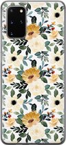 Samsung Galaxy S20 Plus hoesje siliconen - Lovely flowers - Soft Case Telefoonhoesje - Bloemen - Geel