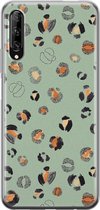Huawei P Smart Pro hoesje - Luipaard baby leo - Soft Case Telefoonhoesje - Luipaardprint - Blauw
