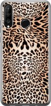 Huawei P30 Lite hoesje - Animal print - Soft Case Telefoonhoesje - Luipaardprint - Bruin