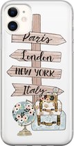 iPhone 11 hoesje siliconen - Where to go next - Soft Case Telefoonhoesje - Tekst - Transparant, Multi