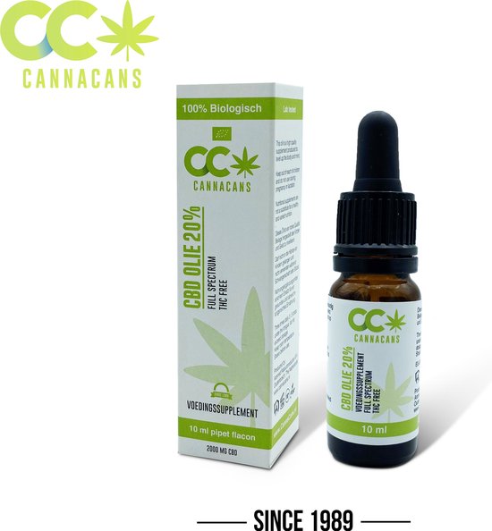 Cannacans® CBD Olie 20% – Bio Oil – Vegan – 2000mg CBD – 10 ML