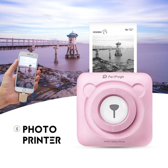 Originele PeriPage Pocket Printer | Mini Printer | Inclusief Papier - Roze