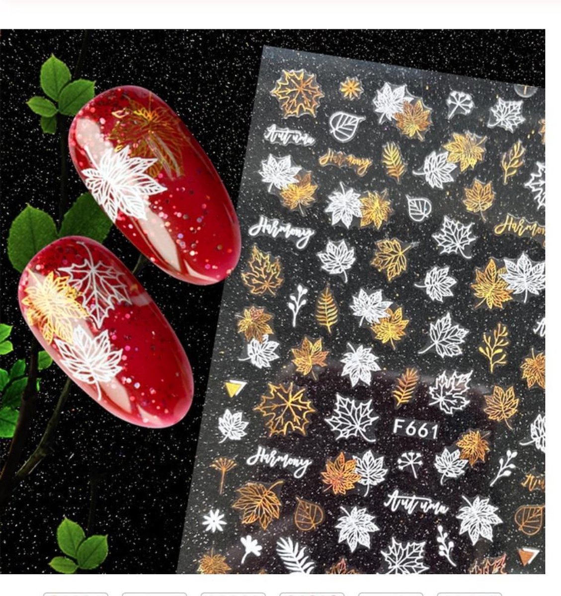 Goedkoopste Nagel Stickers Herfst Nail Art 3D - Nagelversiering - Decoratie Stickers - Nagelfolie - 92 stickers