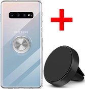 Samsung Galaxy S10 Backcover - Transparant - Soft TPU - Magnetisch voor Autohouder + Magneet