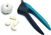 Knoflookpers - Keuken Accessoires - Zelfreinigend - Keukengerei - Koken - RVS - Blauw
