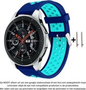 Blauw - Licht blauw Siliconen sporthorloge Bandje voor 20mm Smartwatches (zie compatibele modellen) van Samsung, Pebble, Garmin, Huawei, Moto, Ticwatch, Citizen en Q – 20 mm blue l