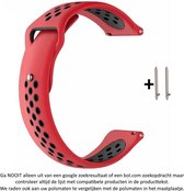 Rood Zwart Siliconen Bandje voor 20mm Smartwatches - zie compatibele modellen van Samsung, Pebble, Garmin, Huawei, Moto, Ticwatch, Seiko, Citizen en Q – 20 mm red black rubber smar