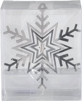 Set van 3 - Zilveren Sneeuwvlok 3D Kersthangers - kerstdecoratie van metaal