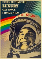 Vintage look Fully Automated Luxury Gay Space Communism Poster 42x30cm.