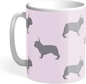 Hound & Herringbone - Blauwe Franse Bulldog Mok - Blue French Bulldog Mug