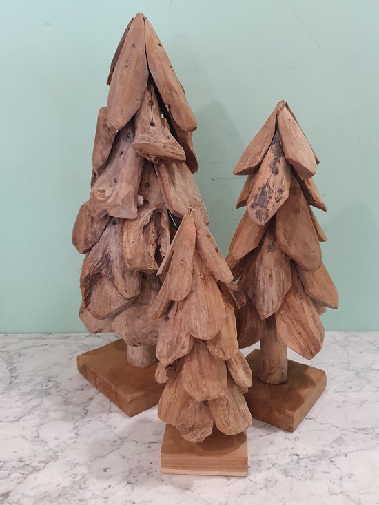 Teak Kerstboom 3D Big bol