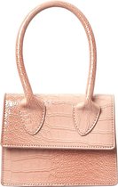 Handtas - schouder tas roze - roze schoudertas dames - schoudertassen - handtassen dames - handtas met koord - hand en schoudertas - magnetische sluiting - cadeau