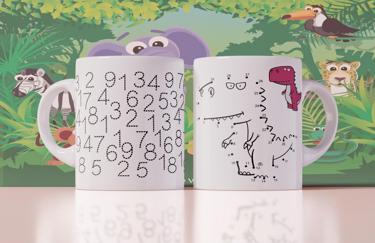 Mok om te kleuren Dino/Dinosaurus/ T-Rex