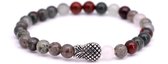 FortunaBeads Piney African Bloodstone Armband Heren – Grijs – Large 20cm