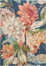 Sanderson - Dahlia & Rosehip Teal 50608 Vloerkleed - 200x280 cm - Rechthoekig - Laagpolig Tapijt - Klassiek - Meerkleurig