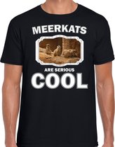 Dieren stokstaartjes t-shirt zwart heren - meerkats are serious cool shirt - cadeau t-shirt stokstaartje/ stokstaartjes liefhebber 2XL