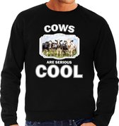 Dieren Nederlandse kudde koeien sweater zwart heren - cows are serious cool trui - cadeau sweater koe/ koeien liefhebber M