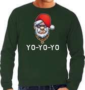 Gangster / rapper Santa foute Kerstsweater / Kersttrui groen voor heren - Kerstkleding / Christmas outfit 2XL