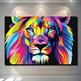 Canvas schilderij ''leeuw'' | 50 X 70 cm | Multi colour