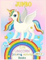 Cute Unicorn Jumbo Coloring Activity Books For Kids Ages 4-8