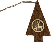 Kersthanger van hout - Kerstboom - Bruin - Hout - 9 x 1,5 x 16 cm