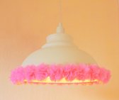 Funnylight kids lamp stoer metaal nieuw in crème met roze organza rand Design hanglamp voor de baby kinder tiener slaap kamer
