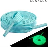 Schoenveters - Glow in the dark veters - blauw - 120cm - platte lichtgevende veters - 1 paar -  Shoes