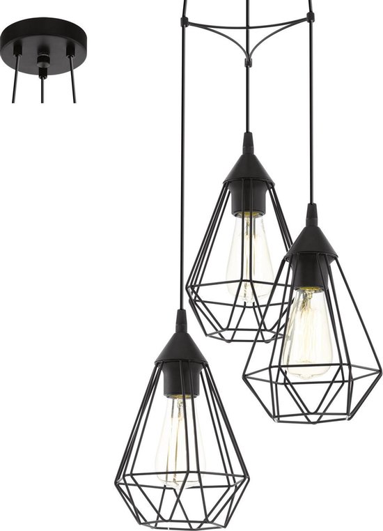 Lampe à suspension BYRON noir E27 INSPIRE | bol.com