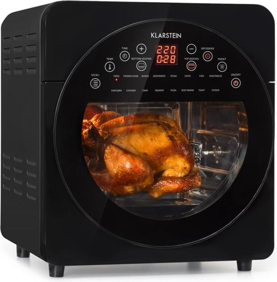 Klarstein AeroVital easy touch - heteluchtfriteuse 14 liter -16 programma's - timer - 1700W