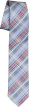 Pelucio stropdas - blauw met rood geruit - Maat: One size