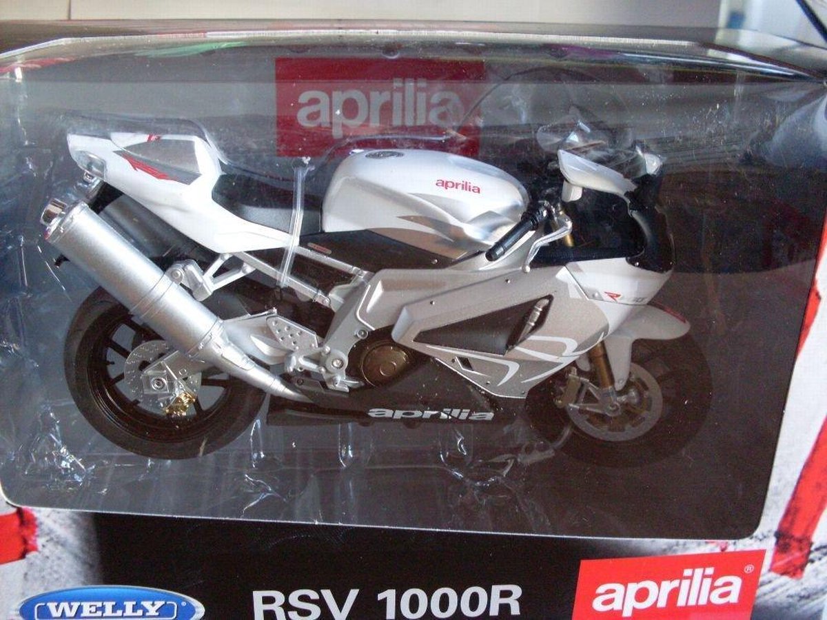Welly Aprilia Rsv - Modelauto - Schaal 1:10 - Wit/Grijs/Zwart