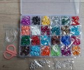 Mooie kralenbox - Kralendoos -Sieraden maken - 24 kleuren - 2mm glaskralen - Rocailles glaskralen