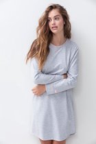 Mey Nachthemd Lange Mouw ZZZleepwear Dames 16490 - Meerkleurig 437 stone grey melange Dames - L