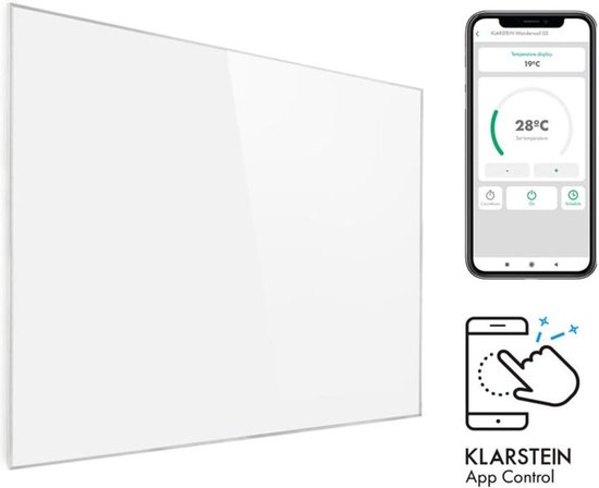Klarstein Wonderwall Smart infrarood verwarming - elektrische kachel - bijverwarming - weektimer - bediening via App & WiFi - beschermklasse IP24 - Compatibel Met Alexa