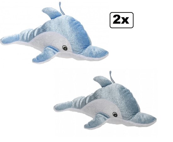 Zo snel als een flits Pekkadillo Vergissing 2x Knuffel dolfijn glitter 30 cm blauw/zilver - knuffels dier vis kids baby  schoencadeau | bol.com
