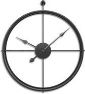 EKEO - Moderne klok -Wandklok zonder cijfers - Metaal - Zwart