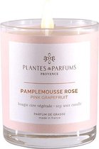 Plantes & Parfums Natuurlijke Pink Grapefruit Sojawas Geurkaars  (tevens handcrème) I Fruitige & Zoete geur I 180g I 40u