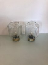 Transparant/gouden lampen klein - set van 2 stuks