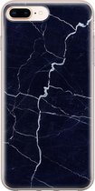 Leuke Telefoonhoesjes - Hoesje geschikt voor iPhone 8 Plus - Marmer Navy - Soft case - TPU - Marmer - Blauw