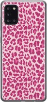 Samsung Galaxy A31 hoesje siliconen - Luipaard roze - Soft Case Telefoonhoesje - Luipaardprint - Roze