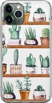 Leuke Telefoonhoesjes - Hoesje geschikt voor iPhone 11 Pro Max - Cactus - Soft case - TPU - Planten - Groen